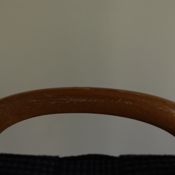 Bertini M&G Italy Dark Blue Woven Strap Handbag Vintage 80s - Picture 8 of 10